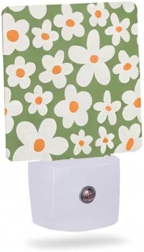 Night Light,Retro 70's Goovy Flowers Night Lights Plug into Wall for Boys Girls Bedroom Decorative Half Round Nightlight Led Lamp 0.5W Sleep Friendly