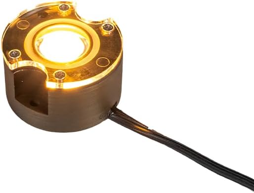 VOLT 12V 1W 2200K Candlelight IP67 Watertight 100 Lumen Solid Brass BuddyPro LED Puck Light for Deck, Step or Hardscape Outdoor Lighting