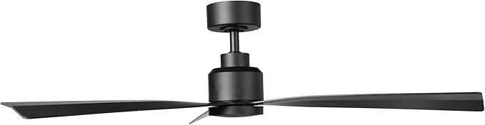 Clean Indoor/Outdoor 3-Blade Smart Compatible Ceiling Fan 52in Matte Black with Remote Control and Wall Cradle. Works with iOS/Android, Alexa, Google Assistant, Samsung SmartThings, and Ecobee.