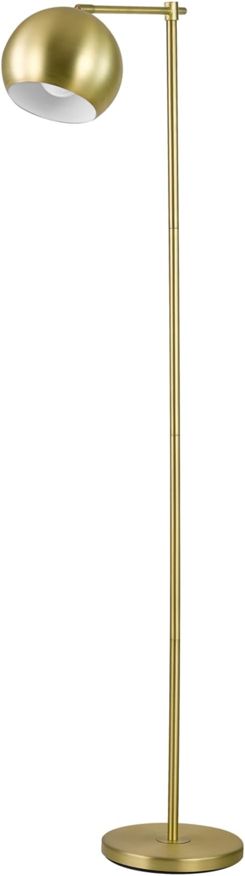 Globe Electric 12915 60" Floor Lamp, Satin Gold Finish, Vintage Glam Design, in-Line Switch, E26 Base, Gold and Brass Modern Floor Lamp for Living Rooms and Bedrooms