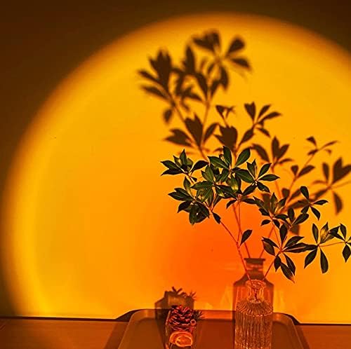 Sunset Lamp Sunset LED Projection 180 Degree Rotation USB Rainbow Projection Lamp Night Light Romantic Projector for Home Party Living Room Bedroom Decor (Sunset)
