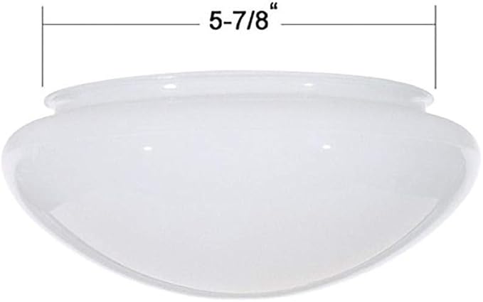 7.5-Inch White Mushroom Glass Shade - 5-7/8-Inch Fitter Opening