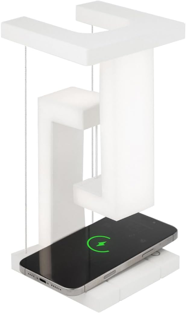 Floating Desk Lamp - Levitating Table Lamp with Wireless Charging and Touch Control Adjustable Lighting Modes - Unique Desk Decor for Office, Bedroom and Living Room - Floating LED Desk Lamp by Tovas