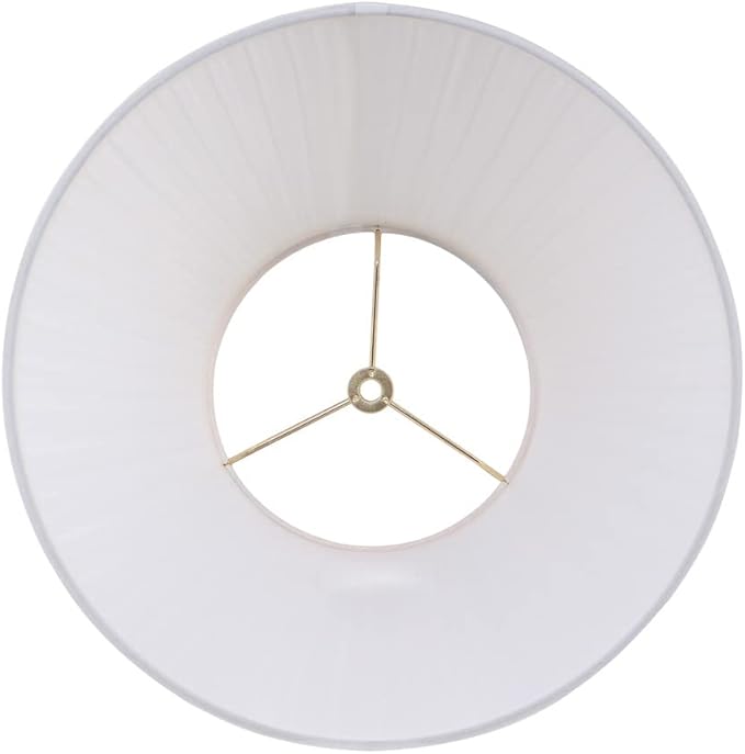 Aspen Creative 33055, Hardback Empire Transitional Spider Lamp Shade, Mushroom Pleated Pleated White, 7" Top x 13" Bottom x 10" Slant