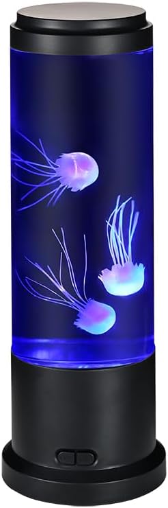EDIER Jellyfish Lamp, 11 Inch Jellyfish Aquarium with Color Changing Light, Noiseless Pump, USB/Battery Powered Mood Light for Home Decor Kids Men Women