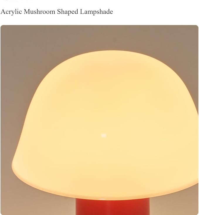 Mushroom Table Lamp Modern Dimmable Night Light Cordless Touch Rechargeable Desk Lamp Nordic Minimalist Retro Nightstand Bedside Lamps for Bedroom Living Room(Blue)