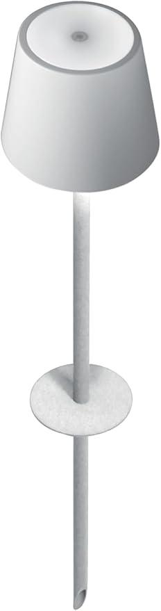Zafferano, Poldina Peg Pro Magnetic, Rechargeable Cordless Garden Lamp with Touch Controls, Suitable for Garden,Patio and Pathways, Dimmer, 2200-3000 K, Height 23.6 Inches, White Color