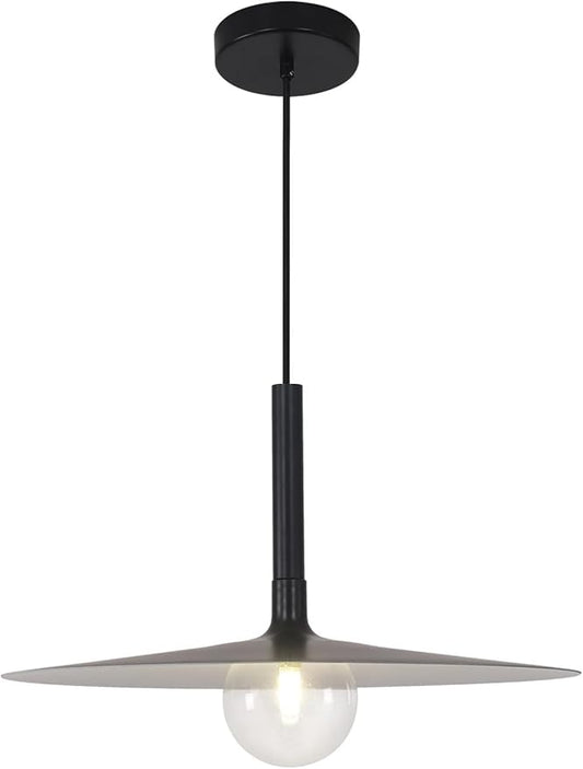 KCO Lighting Matte Black Dome Pendant Light Industrial Barn Pendant Light Farmhouse Kitchen Hanging Light Fixture for Dining Room Living Room Vintage Bar