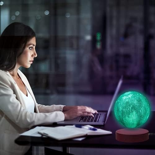 VGAzer 16 Colors Magnetic Levitating Moon Lamp 3D Printing Floating Spinning in The Air 360 Degree Moon Light Night Lights for Kis Lovers Friends Brithday Christmas Gifts