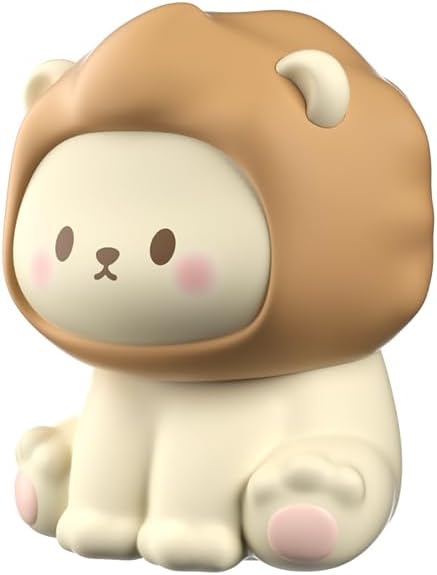 Cute Lion Night Light for Kids, Rechargeable Nursery Lamp with Timer, 3 Brightness Levels & Warm Light, Soft Silicone Baby Night Light, Tap Control, Gift for Toddlers