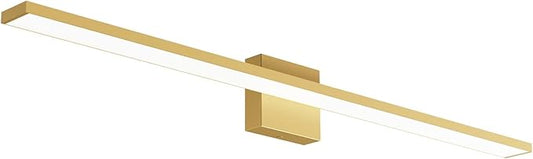 Ralbay Modern LED Gold Vanity Light for Bathroom 40inch 38W Frosted Aluminum Gold Bathroom Wall Lighting Fixtures Over Mirror White Light 6000K