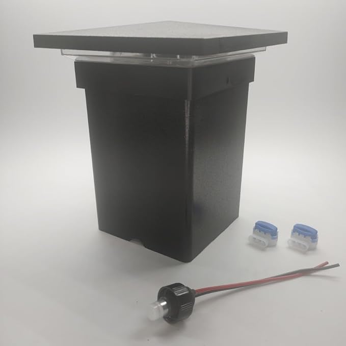 DekLights® DIY Line LED Lighted Post Cap for 4x4 Posts. Black Finish 12volt Low Voltage with Replaceable LED Bulb. for Your Vinyl or Composite railings (Black Cap 3000k Bulb)