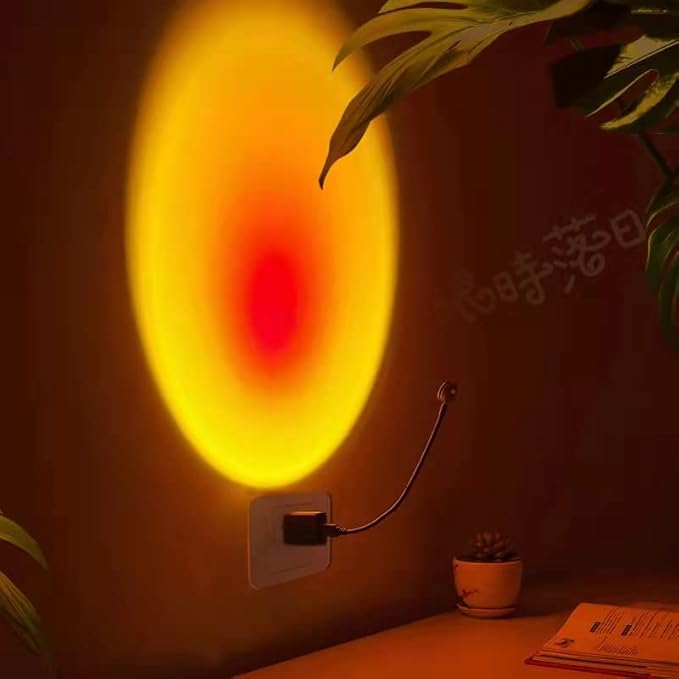 EIUY Sunset Lamp, Projector Sunset Light LED Projection Night Light 360 Degree Rotation Romantic Rainbow Light USB Charging for
