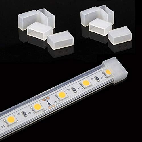 50 Pack End Cap Cover with Sealant Use for 12mm/0.47in Width IP67/IP68 Waterproof Silicone led Strip Light