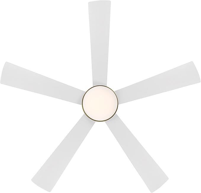 WAC Lighting Eclipse 5-Blade Aluminum Smart Ceiling Fan in Brass/Matte White