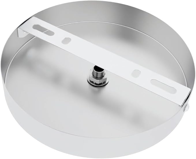 Arturesthome 7" Silver Ceiling Canopy Light Kit Rewind Single Hole with Hardware,Ceiling Plate for Pendant Lighting Chandelier, Screw Fixing on Both Sides