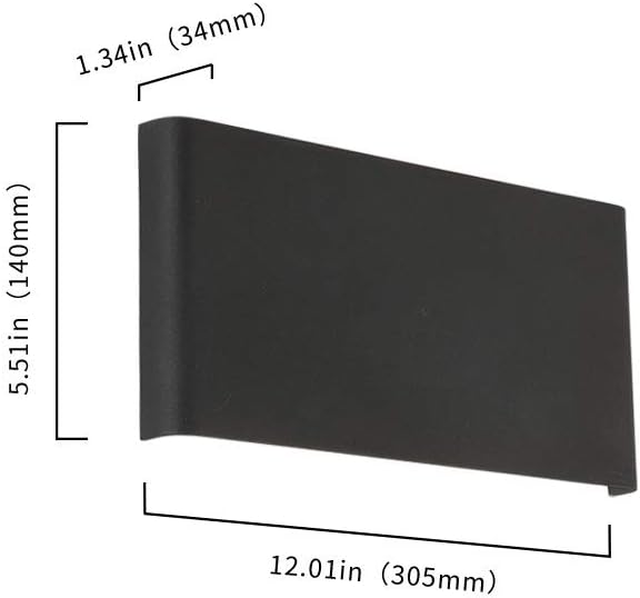 Joosenhouse Black Hallway LED Wall Lamps for Bedroom 10Watt, Modern Up and Down Stairwell Bedside Sconce Wall Decor Light Fixtures Indoor 12 Inches