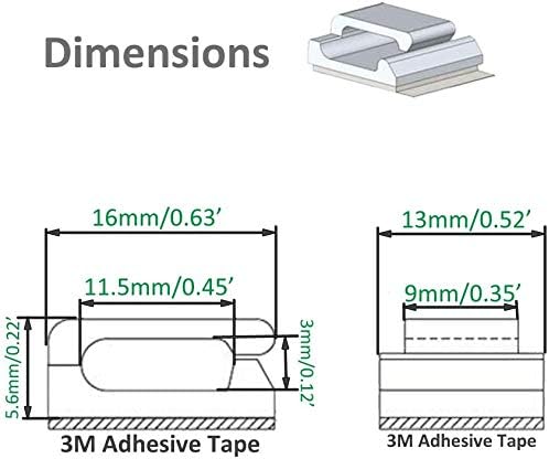 100 Pack Strip Light Mounting Brackets,Fixing Clips,One-Side Fixing,100 Screws Included (Combination package)