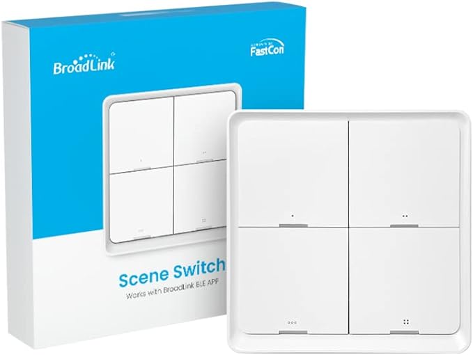 BroadLink Wireless Smart Button Scene Switch for Home Automation, Press Buttons to Activate Scenes