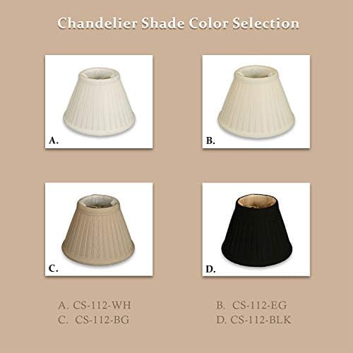 Royal Designs, Inc. CS-112BLK/GL Pleated Empire Chandelier Shade, 3 x 6 x 4.25, Black with Gold