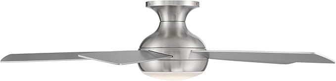 WAC Lighting Odyssey 5-Blade Metal Smart Flush Mount Ceiling Fan in Nickel