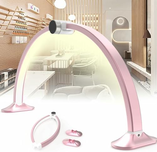 30in Foldable Half Moon LED Desk Lamp for Nail Tech - Adjustable Brightness 3000-6000K, Smart Display, Perfect for Nail Art & Lash Extensions