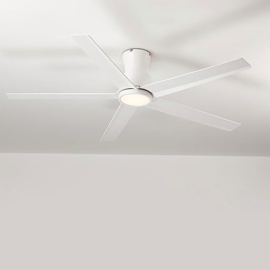 ocioc 52 inch Ceiling Fans with Lights, Large Air Volume Ceiling Fans with Reversible Quiet DC Motor and Remote（White）
