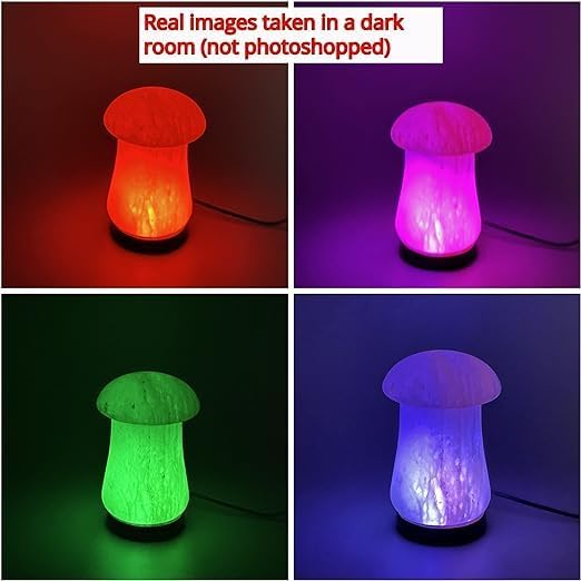 Himalayan Salt Lamp, USB Powered Color Changing Mushroom Shaped Lamp Unique Gift For Home Decore and Relaxation