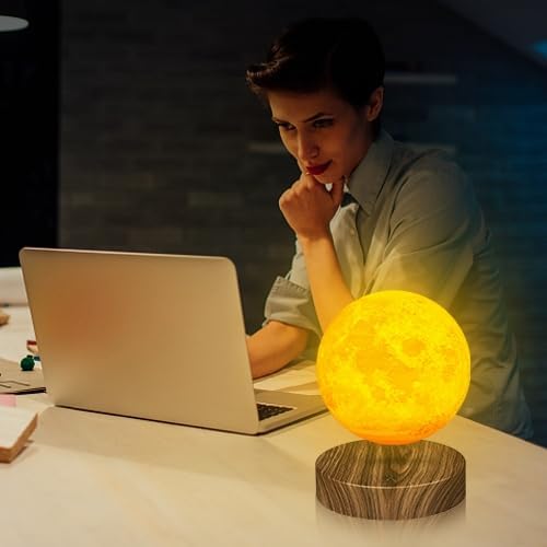 VGAzer Levitating Moon Lamp, Floating and Spinning 3D Moon Light 16 Colors Model ,Gifts for Women,Thanksgiving Christmas Gifts for Kids,Friends