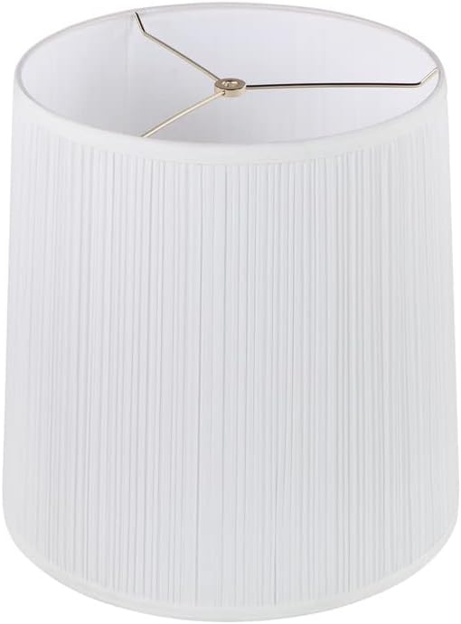 Aspen Creative 33139, Mushroom Pleated Traditional Spider Lamp Shade, Pleated White, 13" Top x 15" Bottom x 15" Slant