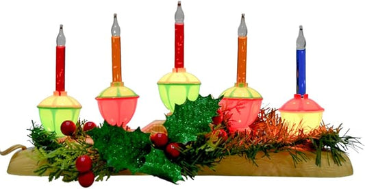 GOOTHY 5 Light Bubble Candle Lamp, Plug in Christmas Electric Window Candles with 6 Multicolor Bubble Light(1 Spare), E12 Base Christmas Bubble Candle Lamp for Holiday Party Home Window Decorations