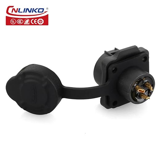 CNLINKO LP12 2/3/4/5/6/7/8 Pin Male Female Electrical Push Pull Plug with Socket IP68 Waterproof Plastic Solar Panel Mount Quick-Connect Connectors (3 Pin）