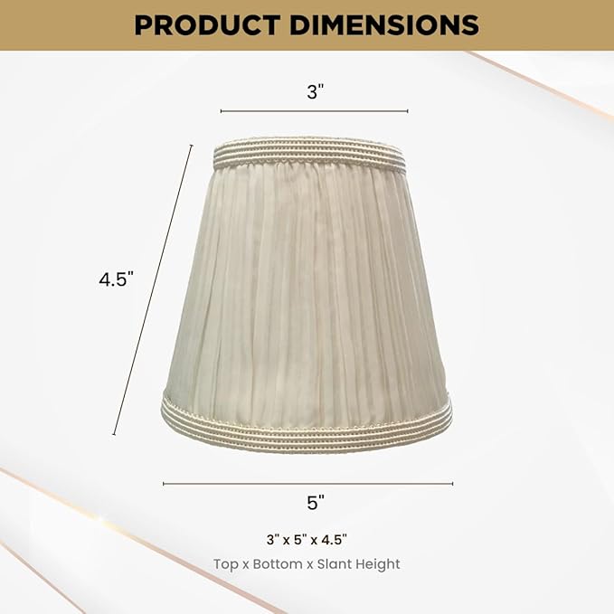 Royal Designs, Inc. CS-1053-5BG-6 Designer Mushroom Pleat Empire Chandelier Lamp Shade, 3 x 5 x 4.5, Beige, 6-Pack