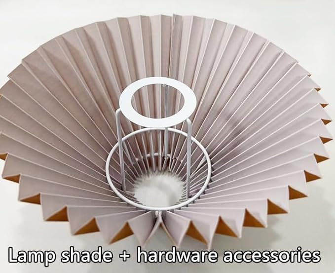 2PCS Paper Lampshade Small Pleated Lampshade,PVC Table Lamp Chandelier Nightlight Pleated Lampshade Fabric Light Cover for Office Bedroom Living Room (White, 80mm*235mm*160mm)