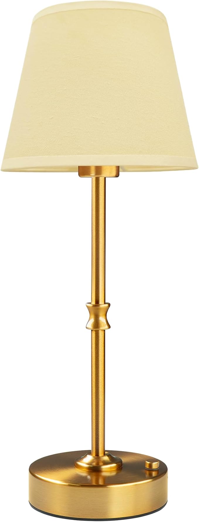 EppieBasic Cordless Table Lamp Rechargeable: Fast Charging & Long Lasting - 2700K Warm Light Vintage Gold Lamps - Dinning Living Room Bedroom - Beige Shade