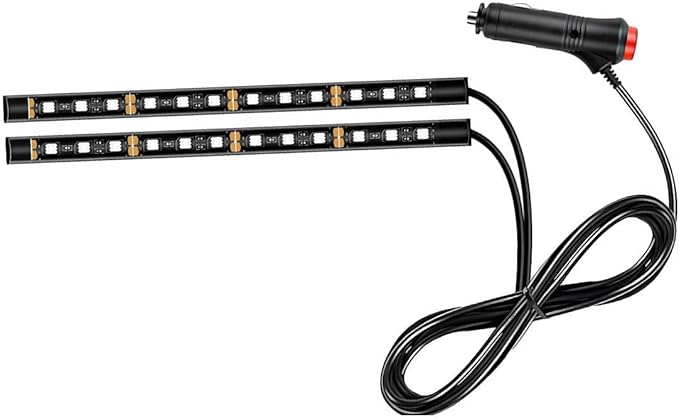 Car LED Strip Light, 24 LED RGB Auto Interior Atmosphere Lights, Cigarette Lighter Under Dash Ambient Night Light, Interior Decorative Lamp Lighting Kit Car Accessories (Green)