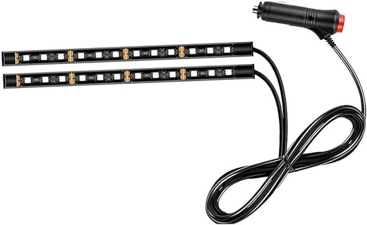 Car LED Strip Light, 24 LED RGB Auto Interior Atmosphere Lights, Cigarette Lighter Under Dash Ambient Night Light, Interior Decorative Lamp Lighting Kit Car Accessories (Green)