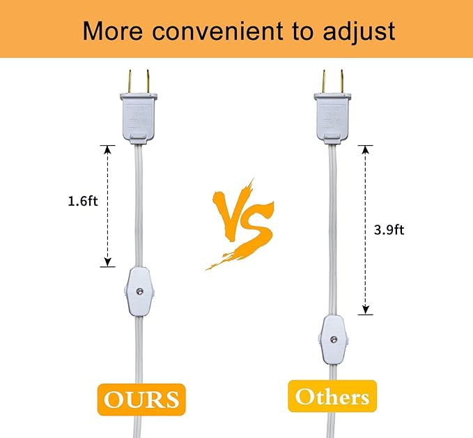 Set of 2 Accessory Cord with 2 C7 Led Light Bulb 6Ft Light IndoorString Lights, Candelabra-Base E12 Socket C7 Lamp for Halloween and Christmas Decorations, Craft Village House Decoration