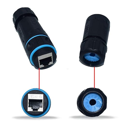 10PCS Shielded RJ45 Waterproof Panel Mount Connector IP68 Cat5/5e/6 8P8C Ethernet LAN Cable Coupler Female to Female Outdoor Network Adapter