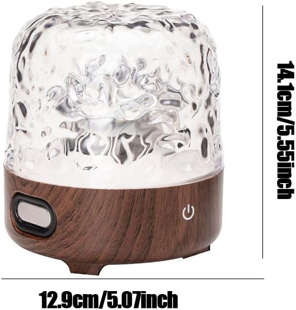 Night Light & Bluetooth Noise Machine, Ocean Wave Projector Light Bluetooth with Lampshade & Remote Control,16 Color Dimming, (Walnut-Colored Base)