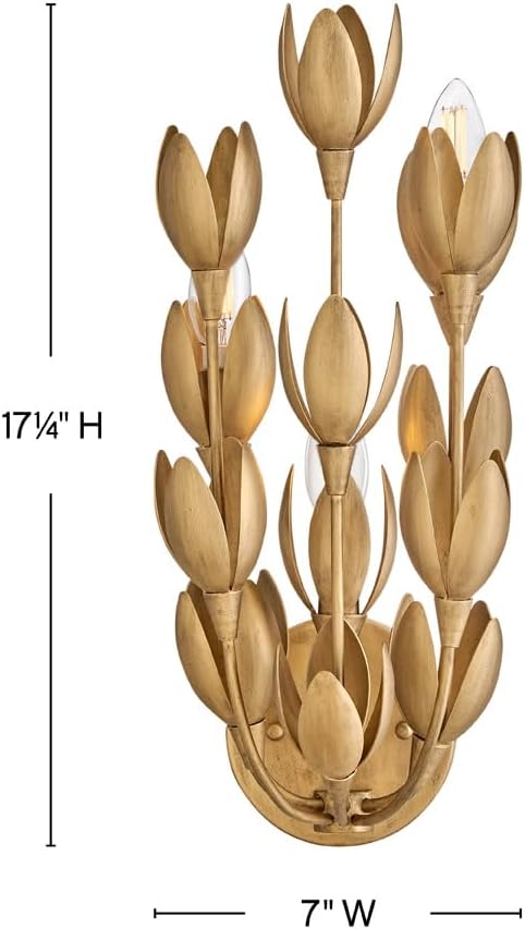 Hinkley Flora Medium Sconce, Burnished Gold