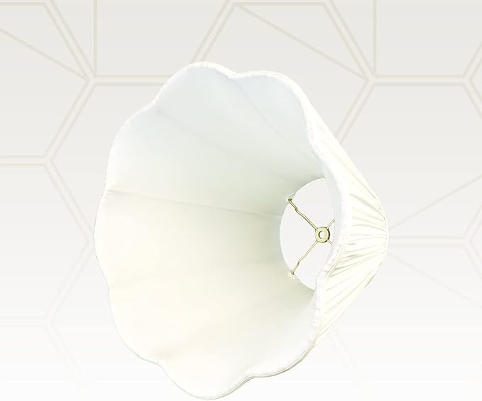 Royal Designs, Inc. BS-754-16EG Bottom Scallop Gather Pleat Basic Lamp Shade, 8 x 16 x 13, Eggshell