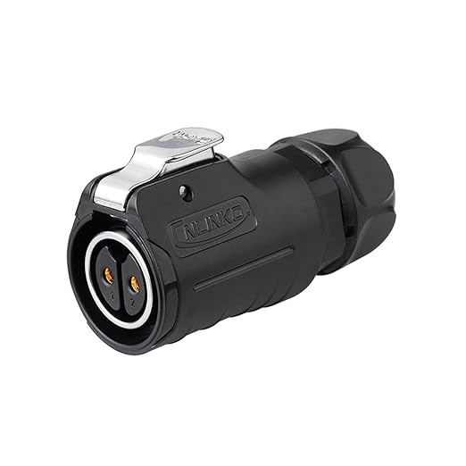 CNLINKO LP20 Reverse Mount 2-Pin Waterproof Circular Electrical Connector, IP68 Female Plug Male Socket for Automotive Machinery and Outdoor Use Quick Connect Aviation Connector (Plastic Plug)