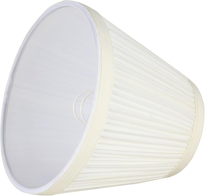 Aspen Creative 33121-2 Small Pleated Empire Shape Chandelier Clip-On Lamp Shade, Off White, 3" Top x 6" Bottom x 5" Slant, 2 Pack