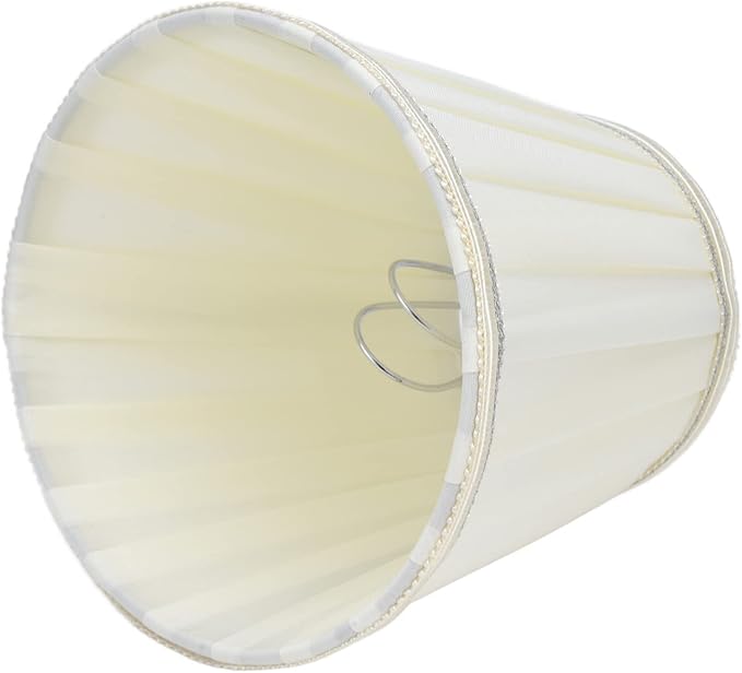 2Pcs Small Clip On Lamp Shades, Pleated Fabric Sconce Lampshades Chandelier Shades Cover for E14 Bulb Table Floor Lamps Beige