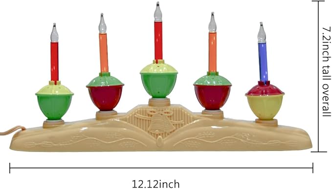 GOOTHY 5 Light Bubble Candle Lamp, Plug in Christmas Electric Window Candles with 6 Multicolor Bubble Light(1 Spare), E12 Base Christmas Bubble Candle Lamp for Holiday Party Home Window Decorations