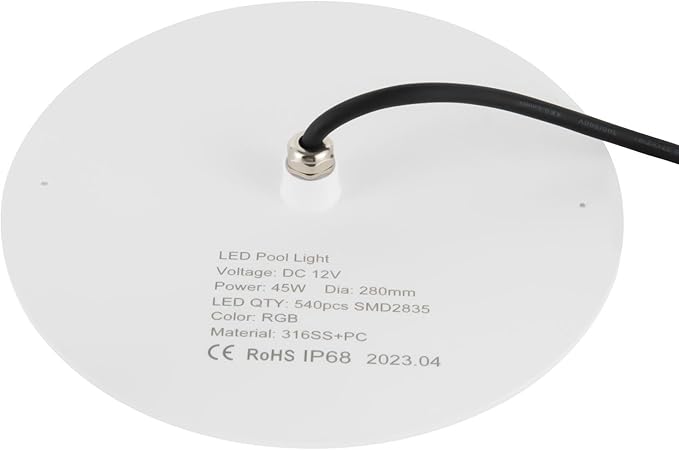 Eapmic 12V 45W Pool Light Underwater Color-Change LED Lights RGB IP68 Without Remote(45W,Style 3)