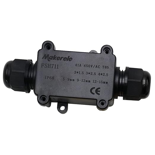 Junction Box Waterproof IP68 2 Way Plug Line M20 Coaxial Underground Electrical Junction Box Wire Range 5 to 15mm Outdoor External Electric Power Cord Boxes