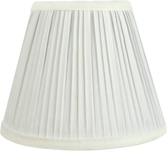 Aspen Creative 59151A Pleated Empire Uno Lamp Shade in White, 4.5" Top x 8" Bottom x 6.5" Slant Height, Slip UNO 33mm