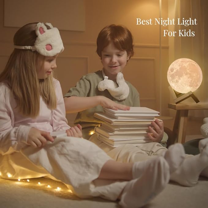 7.1 Inch Moon Lamp for Adults - 16 Color LED Light Up Moon Ball, Extra Large Realistic 3D Night Light with Remote & Timer - Unique Thanksgiving & Christmas Gifts